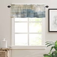 thumbnail image 3 of Blue Grey Beige Valances for Windows Farmhouse Kitchen Curtains Valances Rod Pocket Valance Curtains for Kitchen Windows Abstract Modern Art Oil Painting Window Valances for Bathroom Bedroom 42"x18", 3 of 6