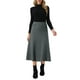 thumbnail image 2 of Faldas de punto acampanadas de mujer INSPIRE CHIC, con cintura alta elástica y tejido elástico, falda midi XL en gris oscuro, 2 of 6