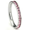 thumbnail image 1 of 316L Stainless Steel Pink Cubic Zirconia CZ Eternity Wedding 3MM Band Ring Sz 5, 1 of 1