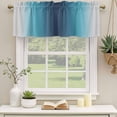 thumbnail image 2 of 2 Pack Valances for Window, Blue Teal Grey Ombre Short Curtains for Kitchen Bedroom Living Room, Farmhouse Gradient Minimalist Rod Pocket Small Window Treatment Valance Drapes 60 x 18 Inch, 2 of 8
