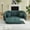 Green-Square Pillow, variant on Leumius 87" Convertible Futon Sofa Bed, Corduroy Curved Boneless Couch with High Backrest, 2-in-1 Fold-Out Sleeper Sofa with Pull-out Couch Bed,Beige-Square Pillow