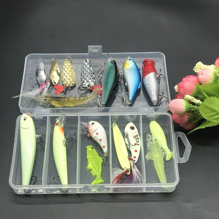 Elegantoss Portable Fun Fishing Lures Baits Kit Set in Tackle Box