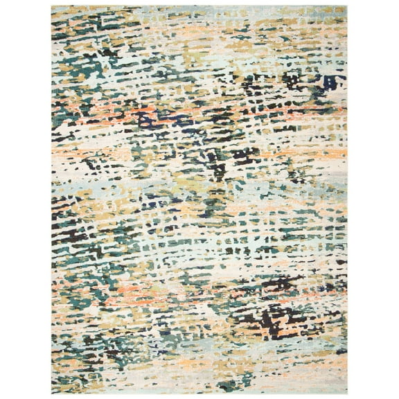 SAFAVIEH Madison Xanthia Vintage Abstract Area Rug, Beige/Navy, 10' x 14'