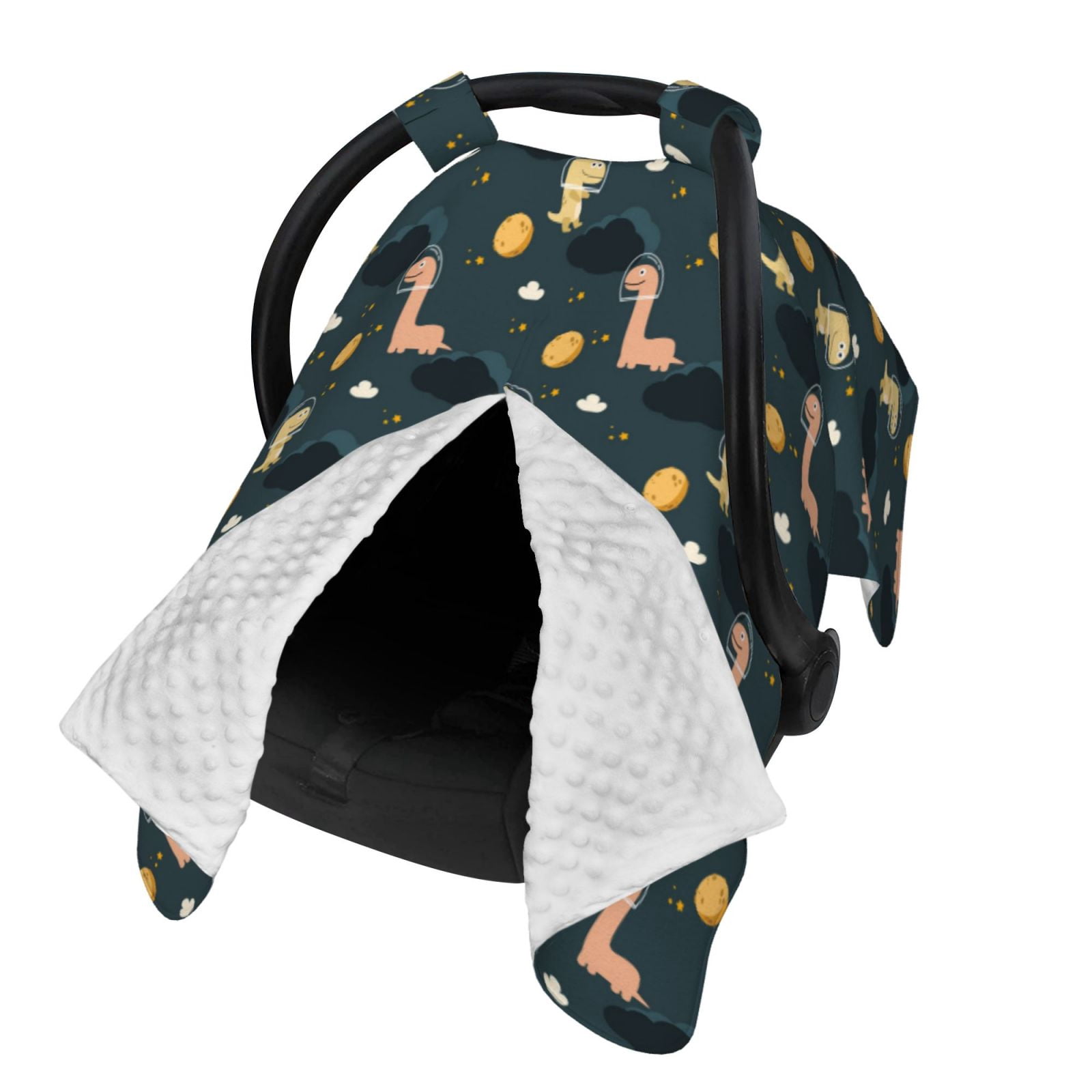 Naloa Dinosaur In The Space Baby Car Seat Cover, Breathable Baby Carrier Cover, Multiuse Baby Carrier Cover & Nursing Breastfeeding Cover