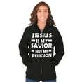 thumbnail image 4 of Jesus Is My Savior Not My Religion Unisex Fleece Graphic Zip Up Hoodie Brisco Brands 5X, 4 of 5