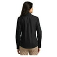 thumbnail image 2 of Port & Company Womens Carefree Poplin Long Sleeve Shirt Deep Black Small, 2 of 4