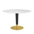 thumbnail image 2 of Modway Zinque 47" Artificial Marble Dining Table in Gold White, 2 of 5