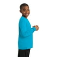 thumbnail image 3 of Sport Tek Teen Unisex Regular Plain Long Sleeves T-Shirt Atomic Blue X-Large, 3 of 5