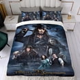 thumbnail image 4 of Piratas del Caribe Conjunto de sábanas temático, trío de piezas, cómodo y amigable con la piel, diseño único, regalo de decoración para el hogar para familiares, amigos y fans,173cm *218cm, 4 of 6