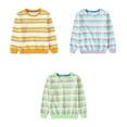 thumbnail image 2 of LYMAYTER Boys Girls Sweatshirt for Kids Toddler Stripes Crewneck Sweatsuit Infant Spring Fall Bottoming Shirt 10 Months-10 Years, 2 of 10