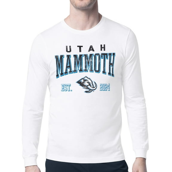 Men's Starter White Utah Mammoth Retro Graphic Long Sleeve T-Shirt
