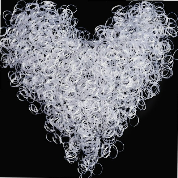 Pack of 2000 Mini Rubber Bands Soft Hair Elastics Braiding Bands for Children Hair, Small Dreadlocks, Wedding Hairstyle and More (Clear)