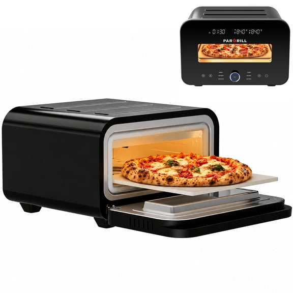PARGRILL 12" High Heat Electric Pizza Oven Outdoor and Indoor, 840°F Max Temp, Countertop Pizza Maker with 6 Cooking Modes, Pizza Stone Included