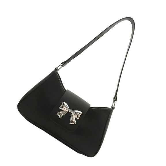 Elegant Shoulder Bag for Women PU Leather Evening Purses Trendy Armpit Bags Bows Underarm Purse Office Handbag