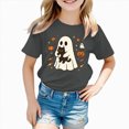 thumbnail image 2 of KPOPLK Halloween T-Shirt Toddler Girls Graphic Tee Tops Funny Letter Print Short Sleeve Shirt Fall Summer Top,Size 13-14 Years, 2 of 7