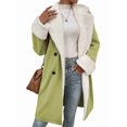 thumbnail image 1 of Abrigos de Invierno de Larga con Solapa Forrada para Mujer, Chaqueta Larga y Cálida con Doble Botonadura, Abrigo de Felpa. Amarillo-Verde XXL, 1 of 6