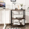 thumbnail image 2 of Costway 3-Tier Kitchen Baker's Rack Microwave Oven Storage Cart w/ Hook Charcoal, 2 of 10