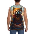 thumbnail image 4 of Pofeuu Prairie Meditating Raccoon Print Men's Muscle T-Shirt, Sleeveless, Muscle Tank, Classic Muscle Tee Top For Men Casual Sleeveless Muscle T-Shirt Trendy Clothes-Medium, 4 of 7