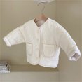 thumbnail image 4 of Vedolay Casual Tops for Girl Toddler Girls Winter Jacket Lapel Button Down Coat Warm Outerwear,Beige 18-24 Months, 4 of 5