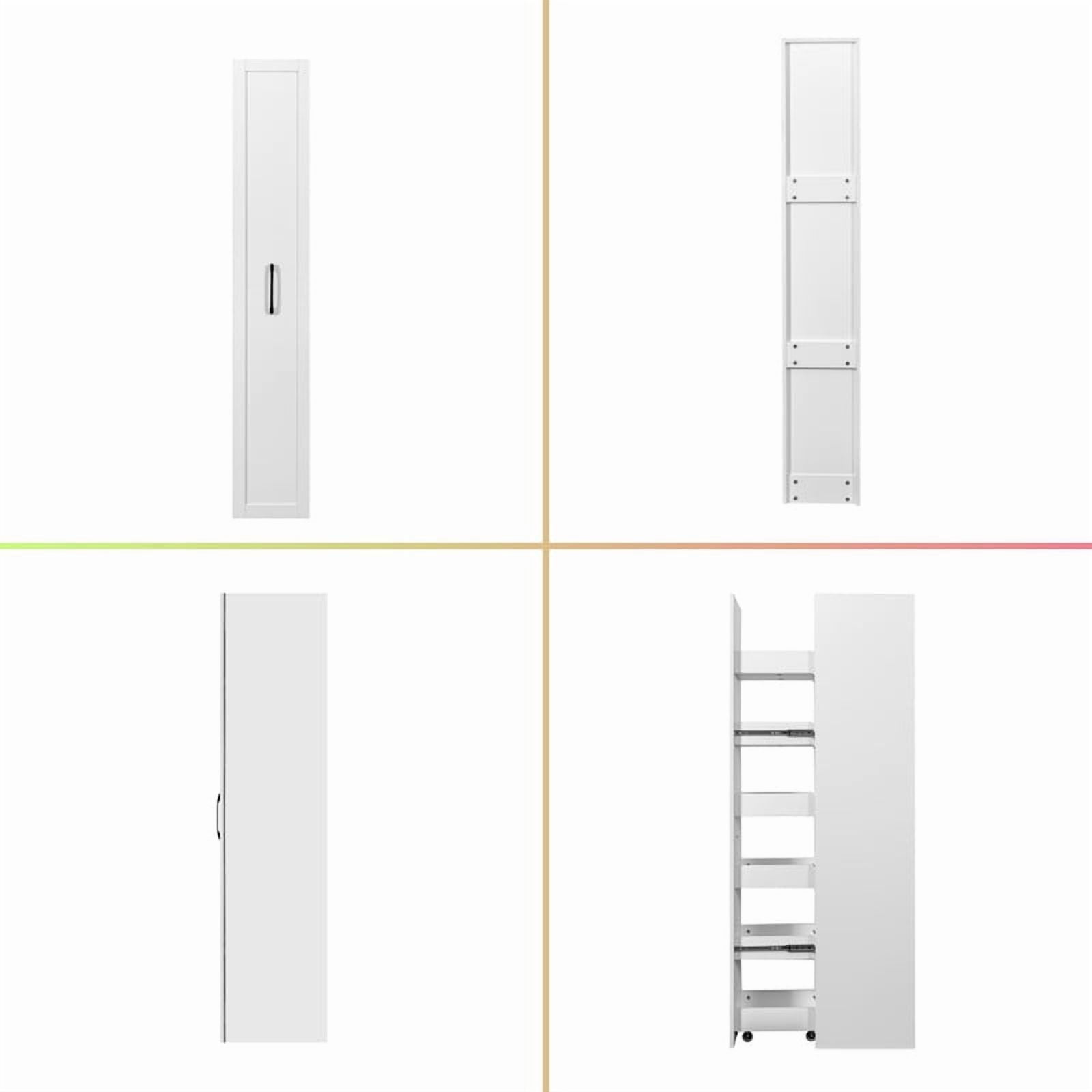 71''H 6-Tier Dustproof Rolling Storage Shelf Cabinet with Wheels, Kitchen Storage Rack with Casters
