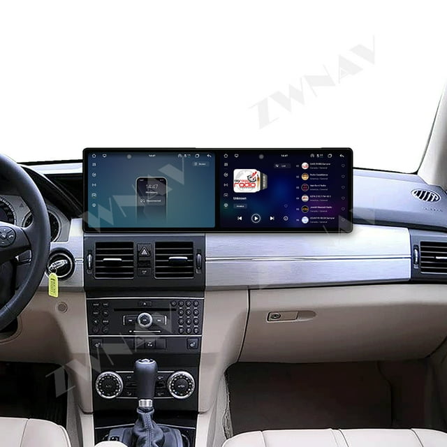 ZWNAV Dual 9.1 inch Screen Car Radio For Mercedes-Benz GLK X204 2009-2012 Android 15 Multimedia Player GPS Navigation Auto DSP Stereo Host