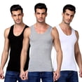thumbnail image 2 of Ultra-Soft Cotton Fitted Tank 3 Pack, Basic Tank Tops for Men, Breathable Stretchy Casual Undershirts, 2 of 6