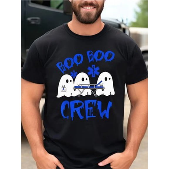 Velto Boo Boo Crew Ghost EMS EMT Paramedic Nurse Cotton Printed Happy Holiday T-Shir All Size S-5XL