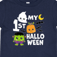 thumbnail image 4 of Inktastic My 1st Halloween with Ghost Monster and Pumpkin Boys or Girls Baby T-Shirt, 4 of 5