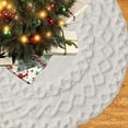 thumbnail image 4 of EWASWON Christmas White Christmas Knitted Tree Skirt 24 Inch - Cable Knit with Ties, for Small/Pencil Trees, Holiday Decor Accessories, 4 of 6