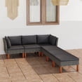 thumbnail image 1 of vidaXL 6 Piece Garden Lounge Set with Cushions Poly Rattan Grey, 1 of 4