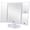 White, variant on Green Tri-fold Lighted Vanity Makeup Mirror with 3x/2x Magnification, 21 LEDs, Touch Screen