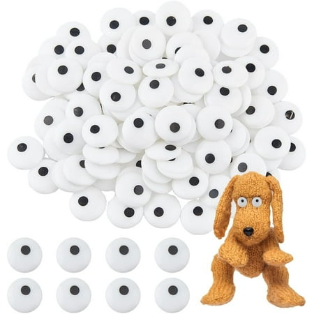 200Pcs 14Mm Eyes Cabochons Eyes Tiles Flat Round Eyes Black White Safety Eyes Flatback Amigurumi Eyes
