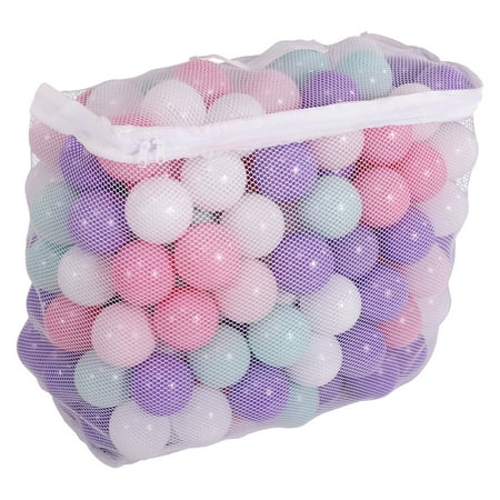 BalanceFrom 200-Count Play Pit Balls Toy Set for Kids with Mesh Bags, Pastel Colors