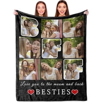 Custom Blanket with Photos-Customized Picture Blanket Flannel Throw Soft Blanket, Customised Blanket with Photos for Best friend, Personalised Picture Birthday Gift