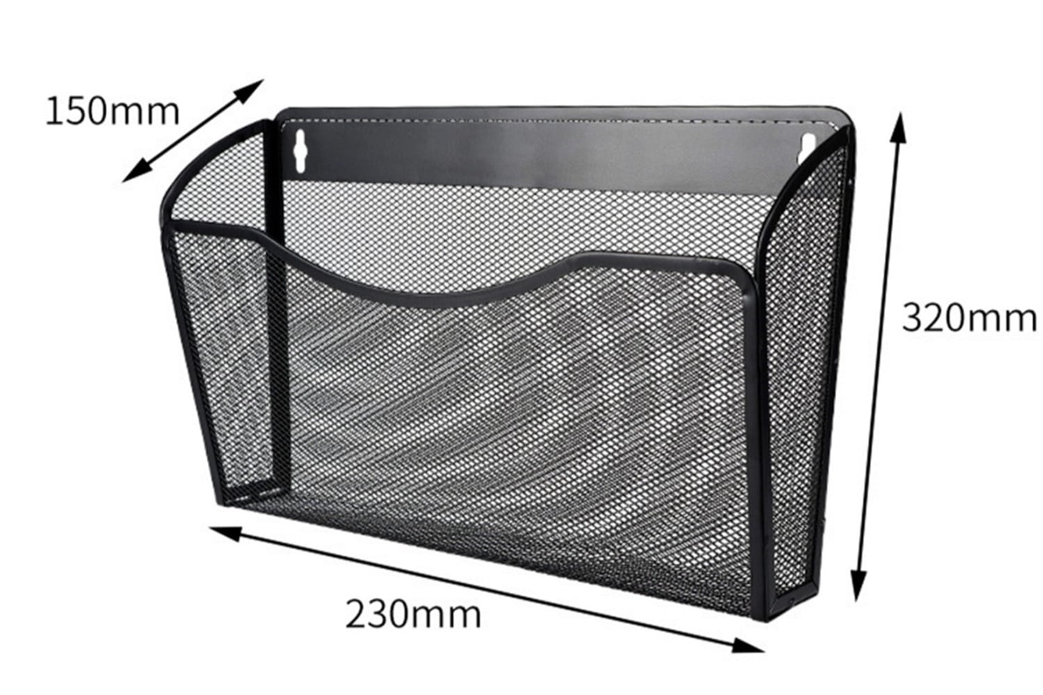 Casewin Mesh File Holder Wall Organizer,3 Pockets Hanging File Organizers,Wall Mounted Paper Organizer Holders Wall Bins for Office and Home, Black