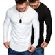 thumbnail image 1 of 2pz Playera Slim Fit Cuello Redondo Manga Larga Super Cómoda, 1 of 5
