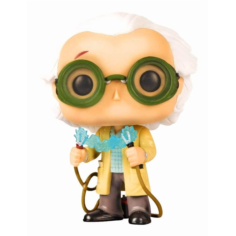 Funko Pop! Dr. Emmett Brown Back To The Future Vinyl Figure + PET Plastic Protector Case Bundle