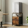thumbnail image 6 of Mini Fridge Stand with 3 Storage, Mini Fridge Cabinet, Beverage Fridge Table, Heavy Duty 18.11" L* 18.11" W Tabletop, for Dorm, Apartment,Office, Bedroom Rustic Brown HB03BXN, 6 of 13