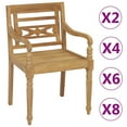 thumbnail image 3 of vidaXL 1/2x Solid Teak Wood Batavia Chairs Sturdy Outdoor Seat Dining Chair, 3 of 9