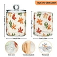 thumbnail image 5 of Yayeee 4 Pack Qtip Holder Bathroom Cotton Swab Canister with Lid Clear Dispenser Set, Brown Autumn Leaves, 5 of 6
