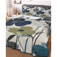 thumbnail image 3 of Quilts Twin XL Size, Navy Blue Green Floral Soft Comforter Bedding Set for Bed, Vintage Botanical Leaves Lightweight Quilted Bedspread with Pillow Cover(2 Pieces) for All Season, 68x98 Inch, 3 of 6