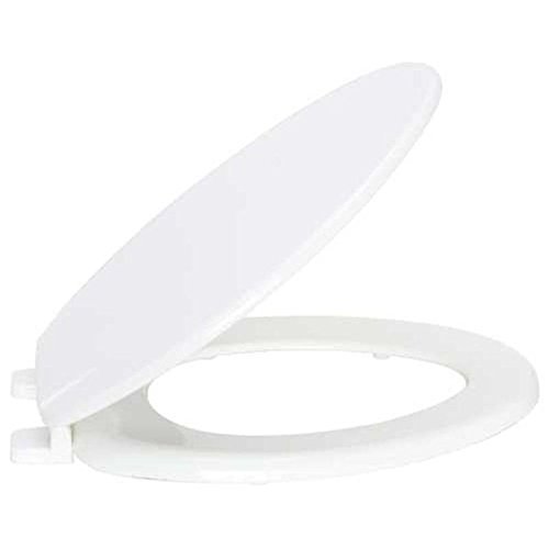 WOODENAMELED TOILET SEAT WITH COVER, CLOSED FRONT, ELONGATED, WHITE