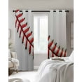 thumbnail image 3 of Baseball Texture Blackout Curtains 63 Inch Length Usa Sport Thermal Insulated Window Curtain Window Drapes 2 Panels for Bedroom Living Room 42"Wx63"L, 3 of 9