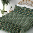 thumbnail image 3 of Ambesonne Exotic Fitted & Flat Sheet with Sham 3 Pcs Set, Tropical Papaya Fruit Summer, Twin XL, Teal and Orange, 3 of 5