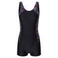 thumbnail image 3 of inhzoy Womens One Piece Swimwear Athletic Boyleg Swimsuit Tankini Black XL, 3 of 7