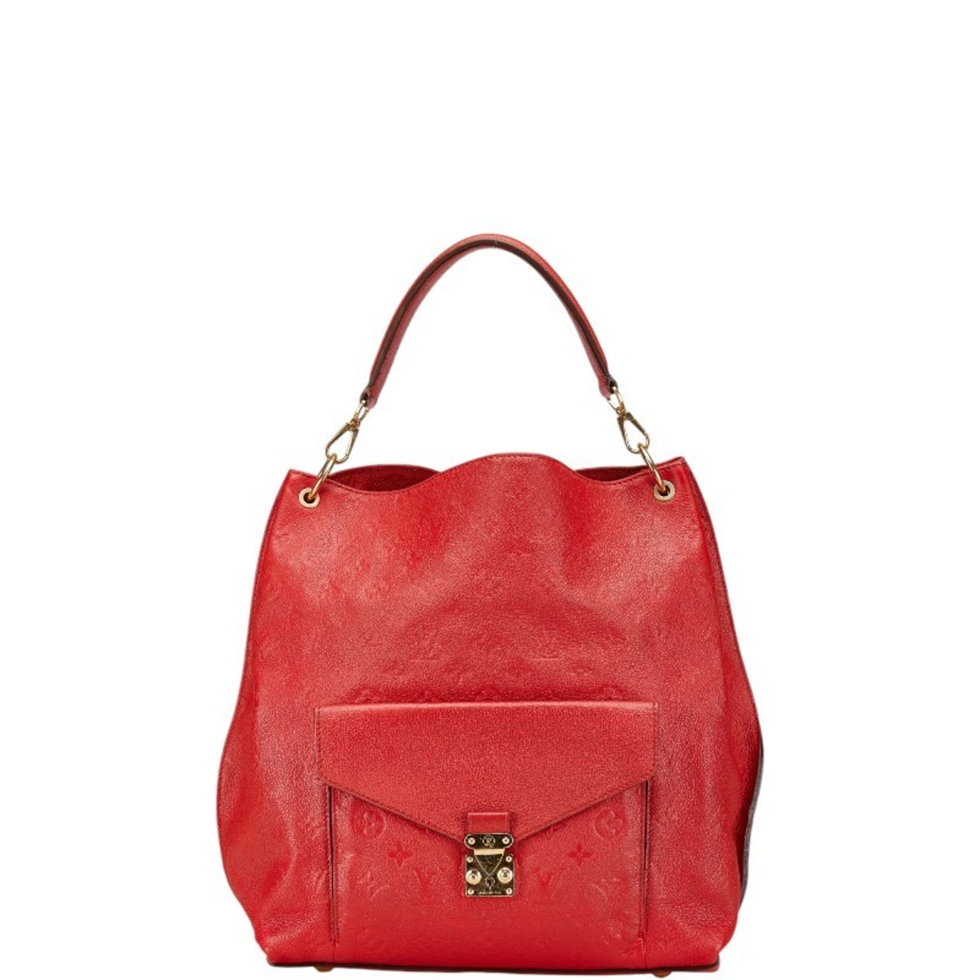 Pre-Owned Louis Vuitton Monogram Empreinte Metis Handbag M40811 Red Leather Women's... (Good)