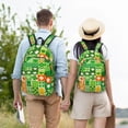 thumbnail image 5 of Rateoe St Patrick's Day6 Pattern Canvas College Laptop Backpack,Travel Daypack,Durable Rucksack Travel Notebook Bag School Backpack Book Bag for Men Women-Medium, 5 of 7
