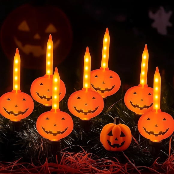 Guirnalda de luces para Halloween con forma de pallerina, diseño vintage, calabaza, 9.5 pies
