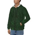 thumbnail image 3 of Wukai Emerald Green Sparkling Print Men's Zip-Up Hoodie,Fleece Full-Zip Hoodie for Men, Hooded Sweatshirt-X-Large, 3 of 5