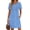 Blue Floral, variant on Summer Dresses for Women Short Sleeve Pleated V Neck Dress A Line Casual Tunic Dresses with Pockets
